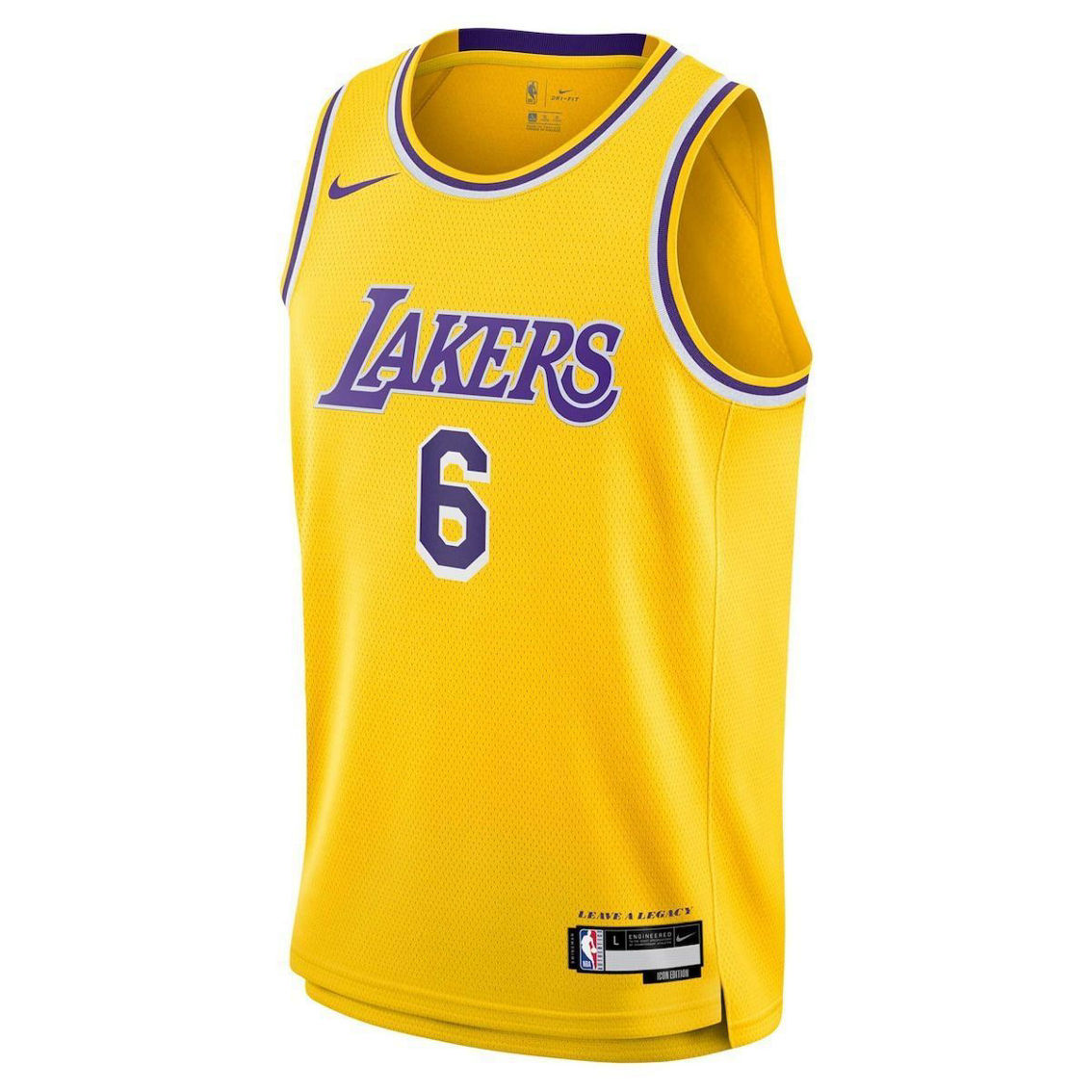 Nike Youth LeBron James Gold Los Angeles Lakers Swingman Jersey - Icon Edition - Image 3 of 4