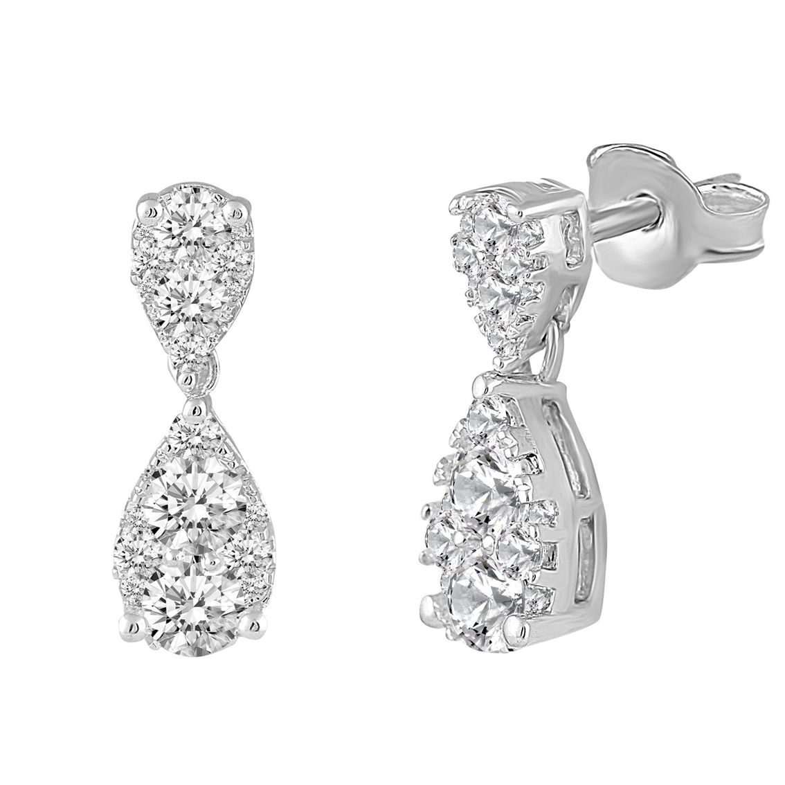 Royal Aura 14K White Gold 1 1/2CTW Diamond Stud Earrings - Image 2 of 5