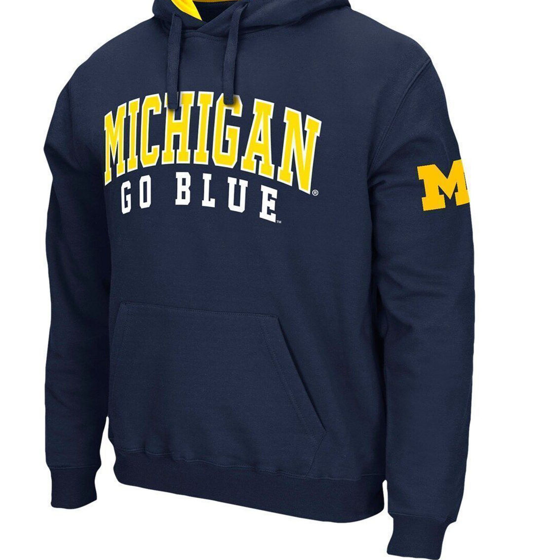 Colosseum Men's Navy Michigan Wolverines Double Arch Pullover Hoodie - Image 3 of 4
