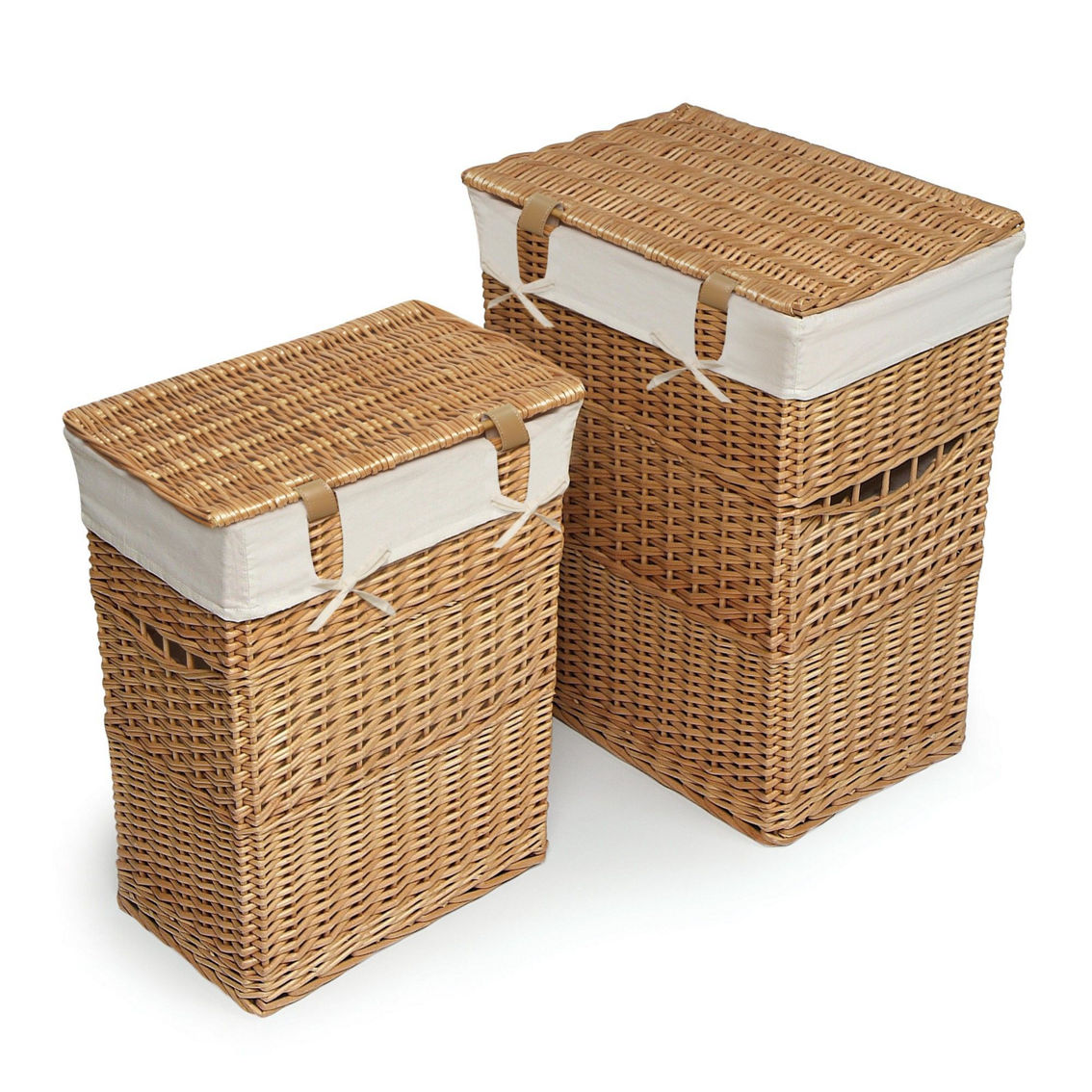 Badger Basket Wicker Two Hamper Set with Liners - Image 5 of 5