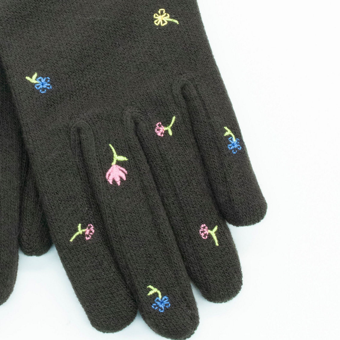 Portolano gloves with embroidered flowers - Image 2 of 2