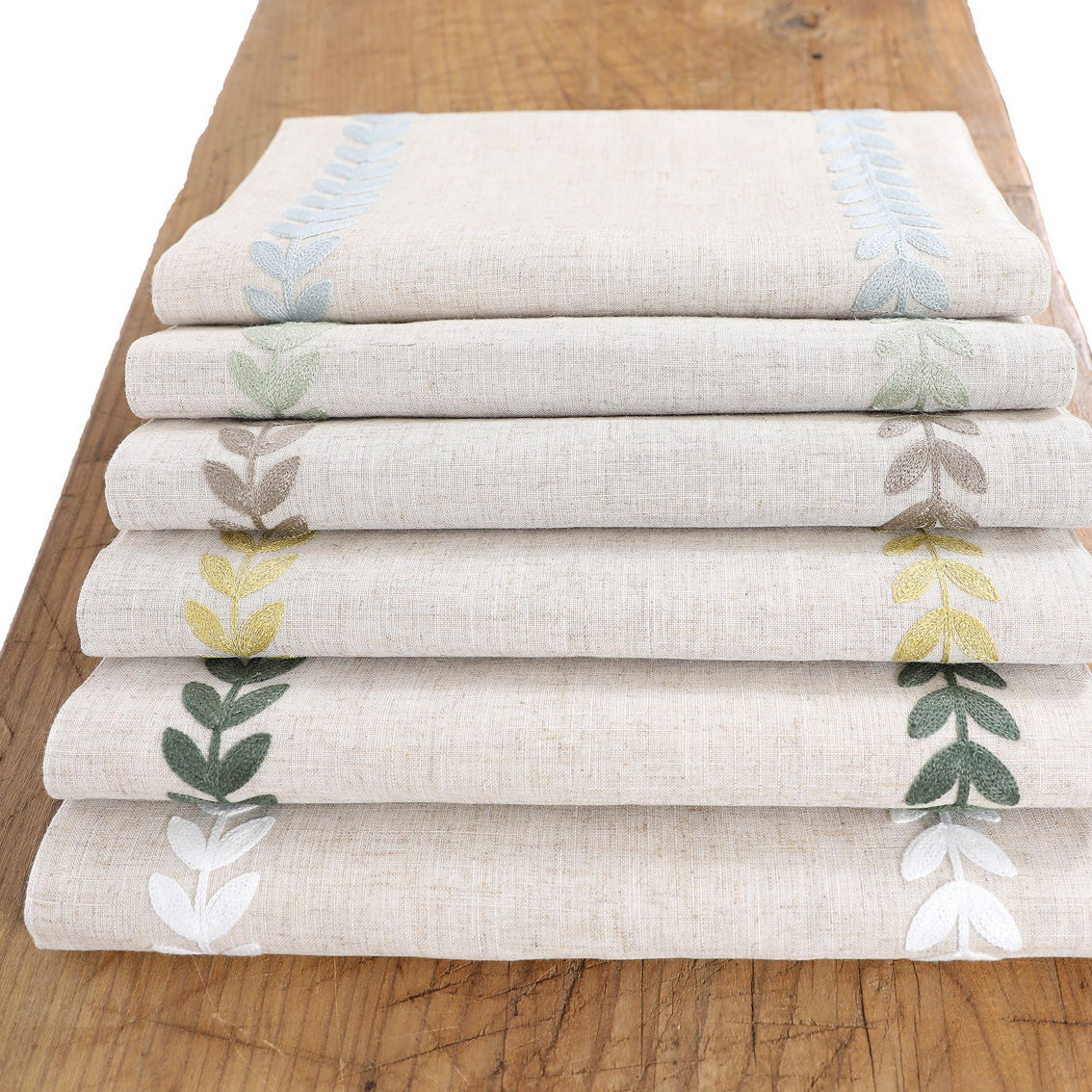 Manor Luxe Cute Leaves Crewel Embroidered Table Runner - Image 3 of 3
