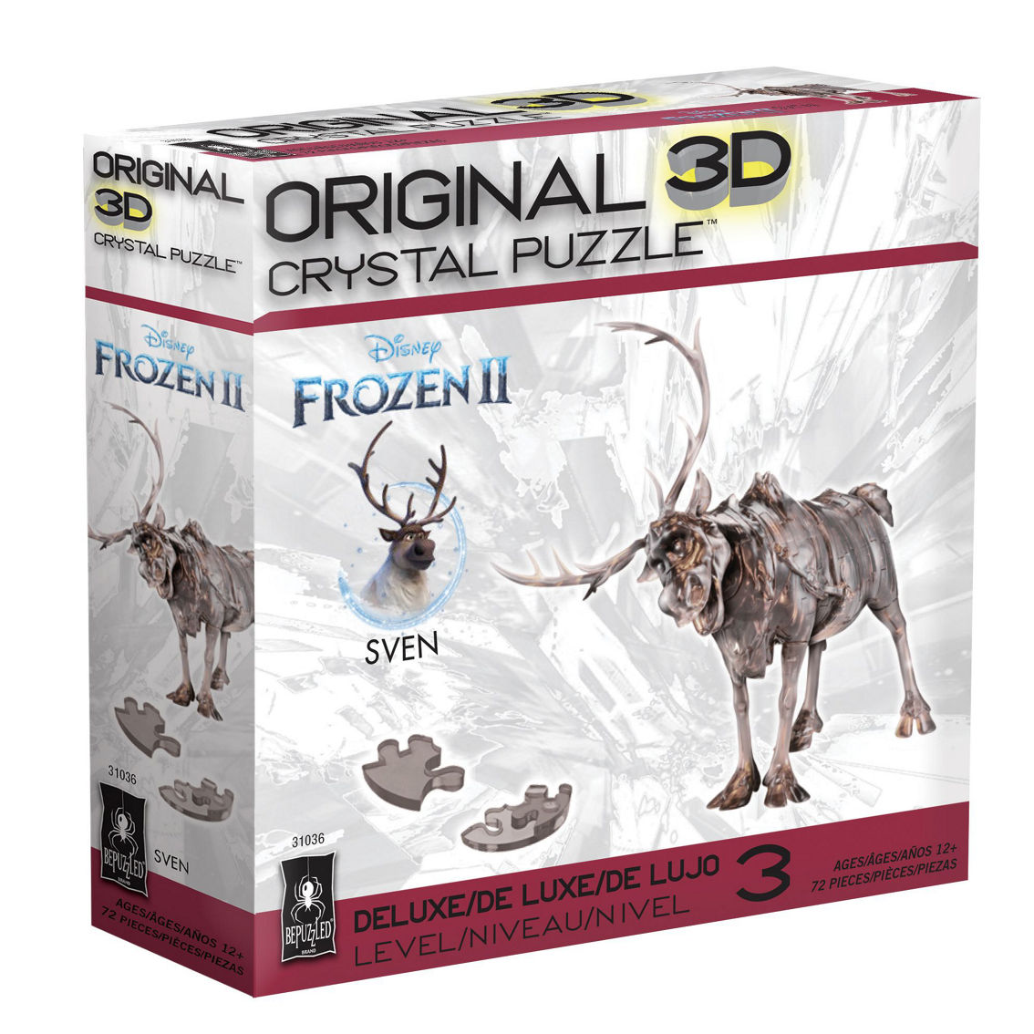 BePuzzled 3D Crystal Puzzle - Disney Frozen II - Sven the Reindeer: 72 Pcs - Image 2 of 2