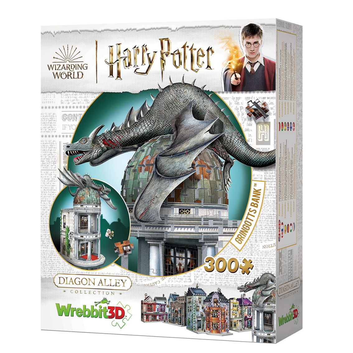 Wrebbit Harry Potter Diagon Alley Collection - Gringotts Bank 3D Puzzle: 300 Pcs - Image 2 of 5