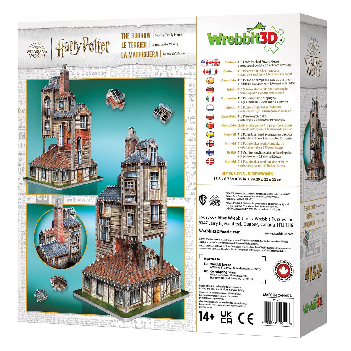 Wrebbit Harry Potter Collection - The Burrow - Weasley Family Home 3D Puzzle - Image 3 of 5