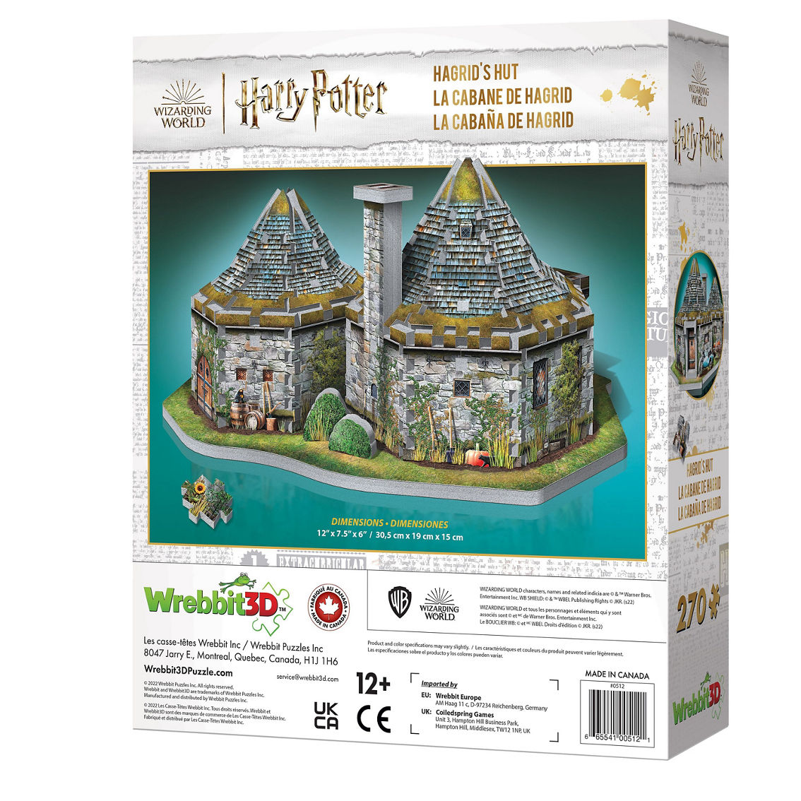 Wrebbit Harry Potter Collection - Hagrid's Hut 3D Puzzle: 270 Pcs - Image 3 of 5