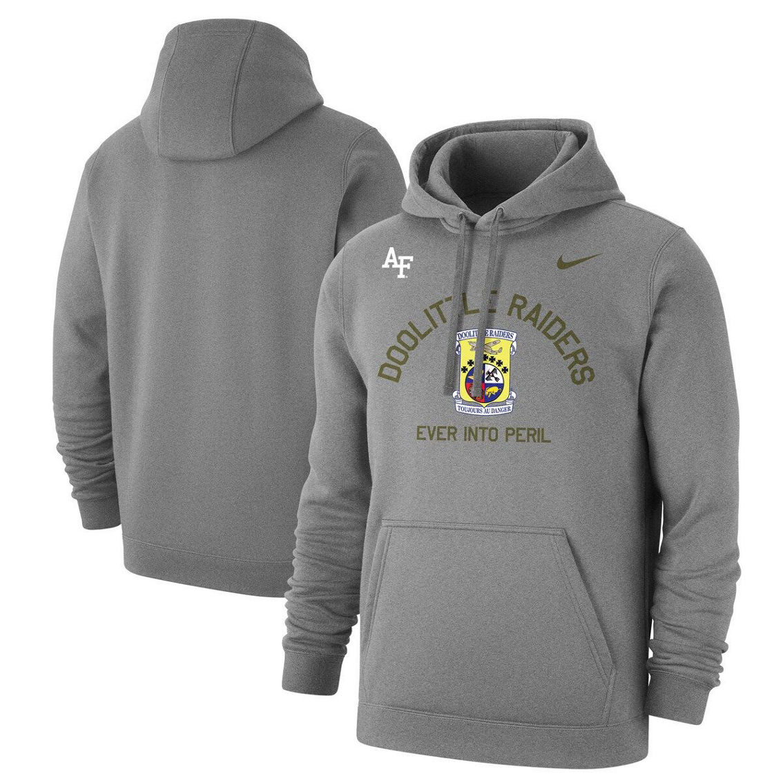 Nike Men's Heather Gray Air Force Falcons Rivalry Badge Club Pullover Hoodie - Image 2 of 4