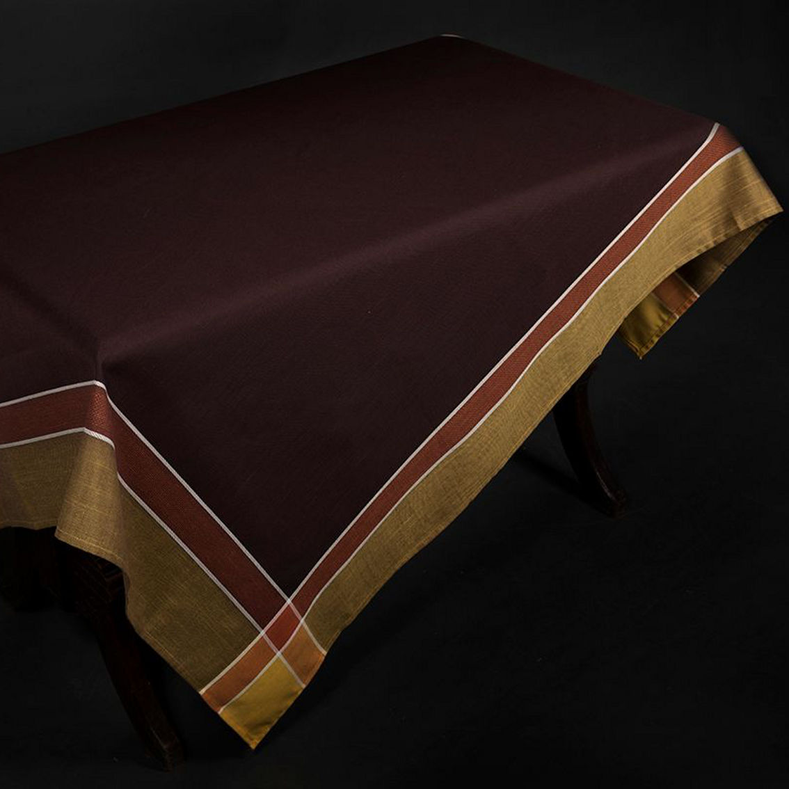 Xia Home Fashions,  Riviera Table Linens 60-Inch By 118-Inch Tablecloth, Coffee - Image 2 of 2