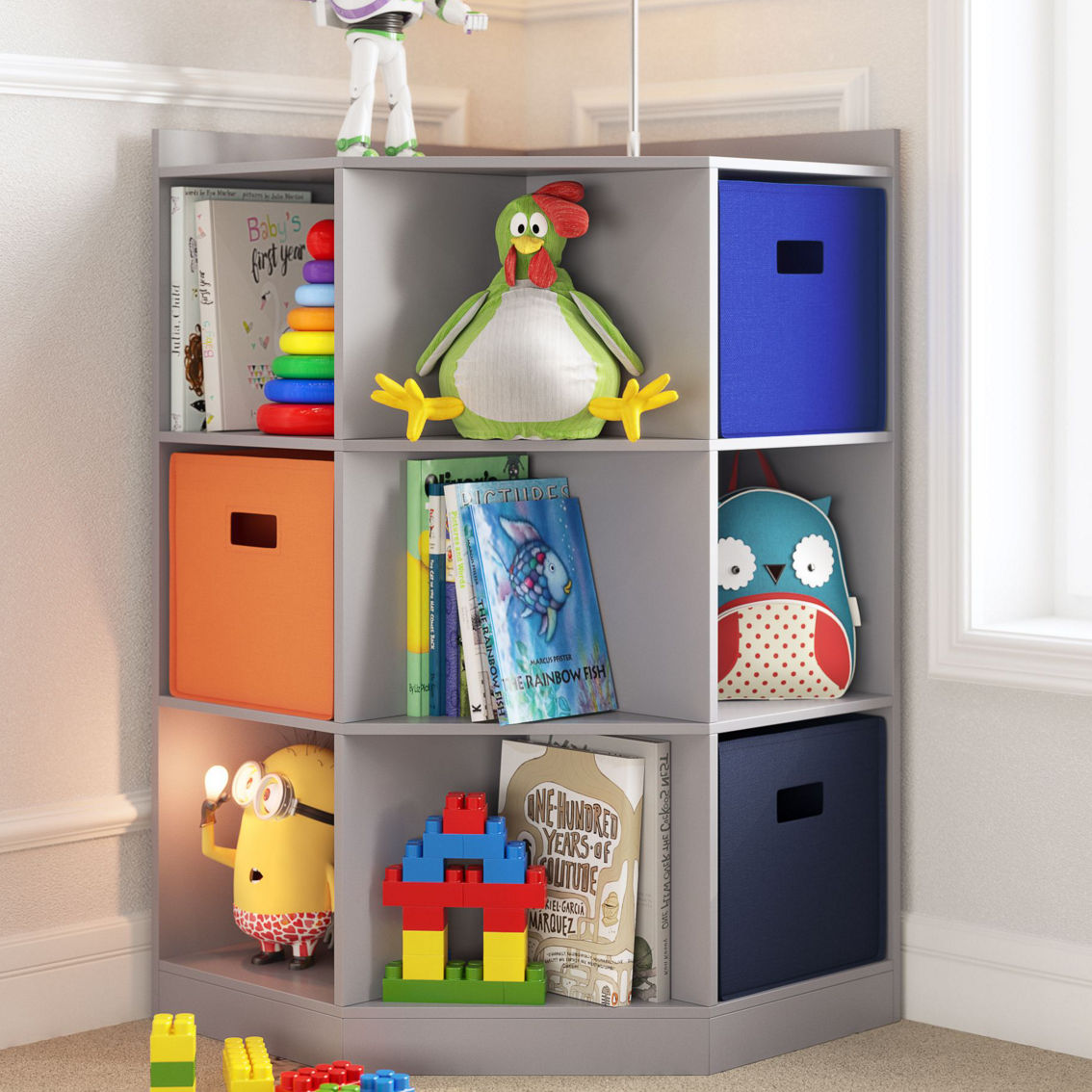 RiverRidge Kids 6-Cubby and 3-Shelf Storage Corner Cabinet - Image 2 of 5