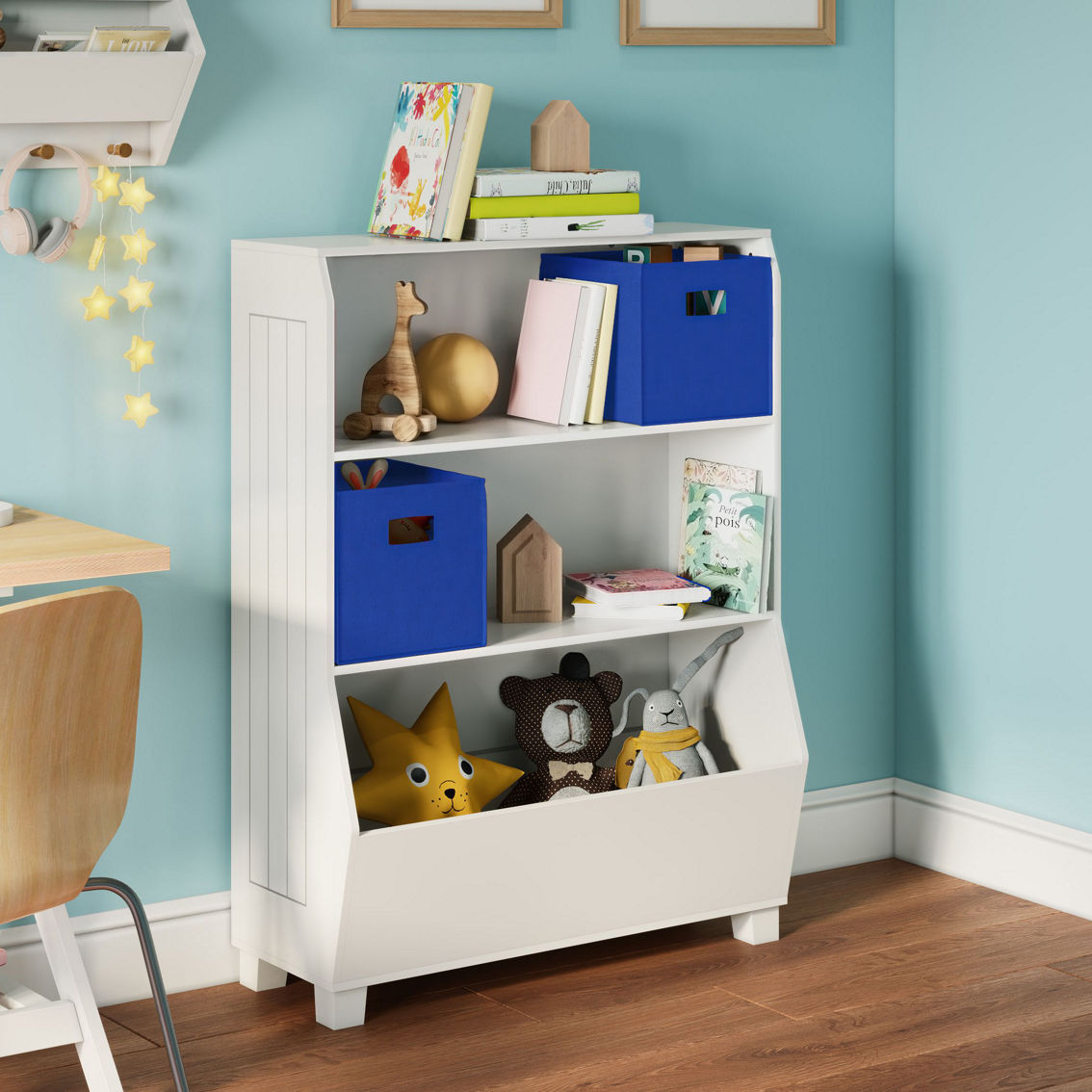 RiverRidge Kids 34in Bookcase with Toy Organizer and 2pc Bins - Image 2 of 5