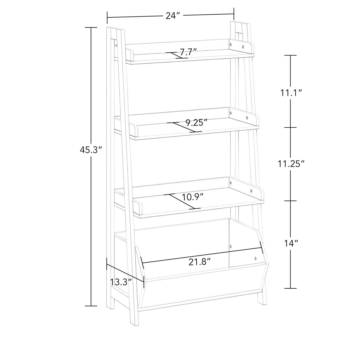 RiverRidge Amery 4-Tier 24in Ladder Shelf with Open Storage Organizer - Image 4 of 5