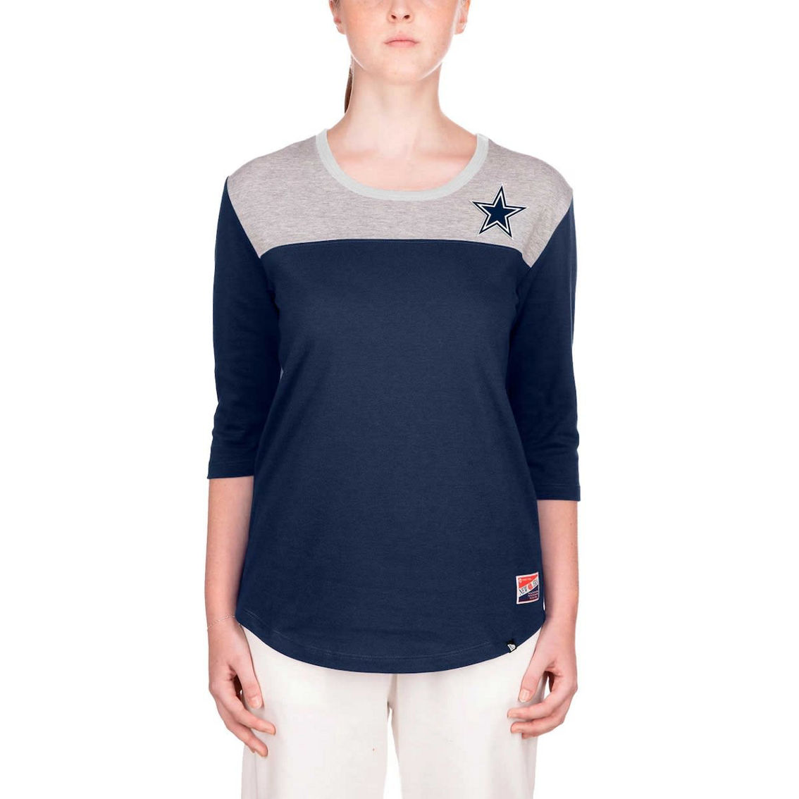 New Era Women's Navy Dallas Cowboys 3/4 Sleeve T-Shirt - Image 2 of 3