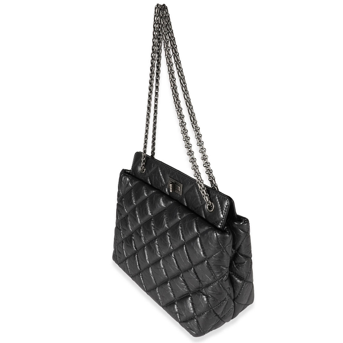 Chanel Black Quilted Aged Calfskin Reissue Shopping Tote Pre-owned ...