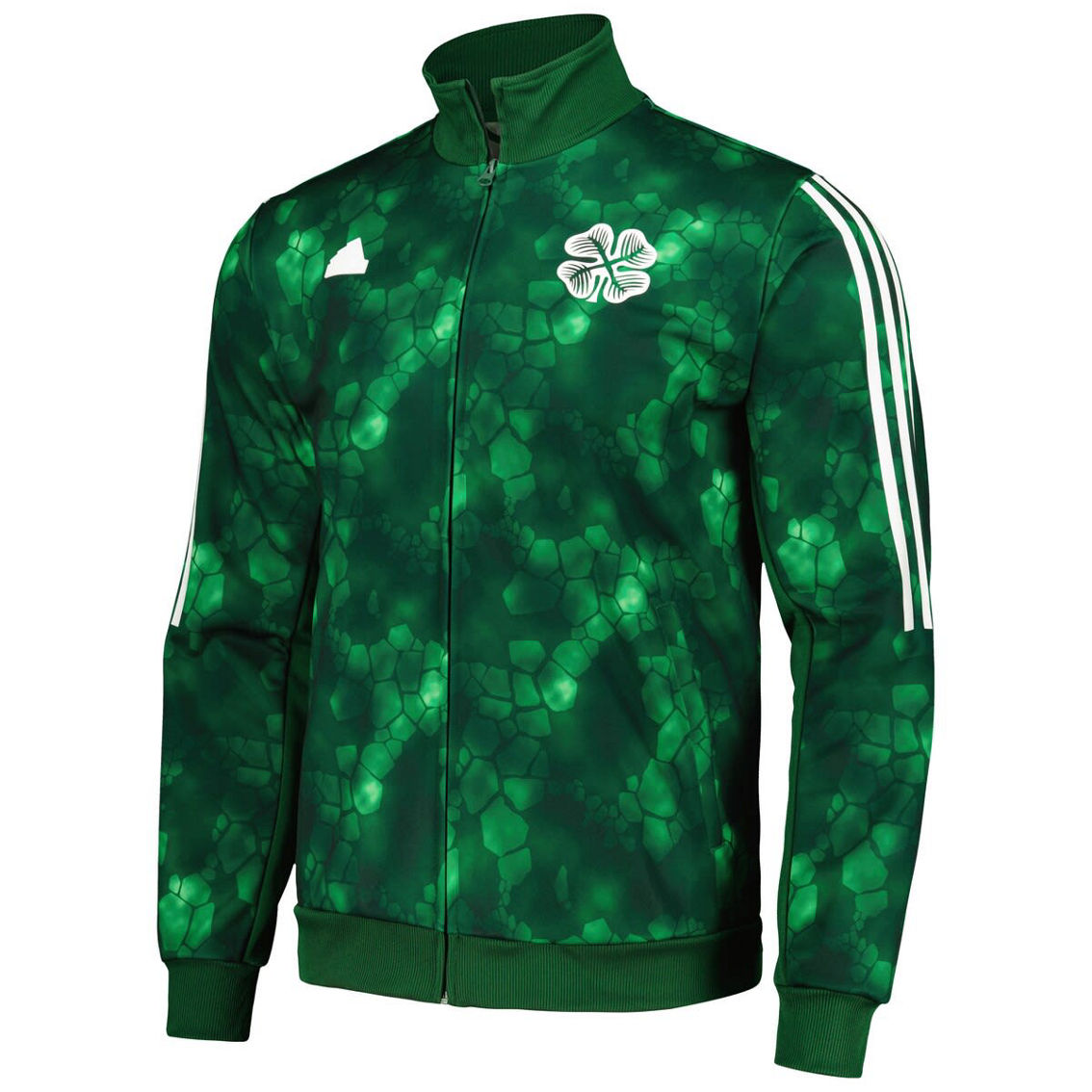 adidas Men's Green Celtic Lifestyle Full-Zip Track Top - Image 3 of 4
