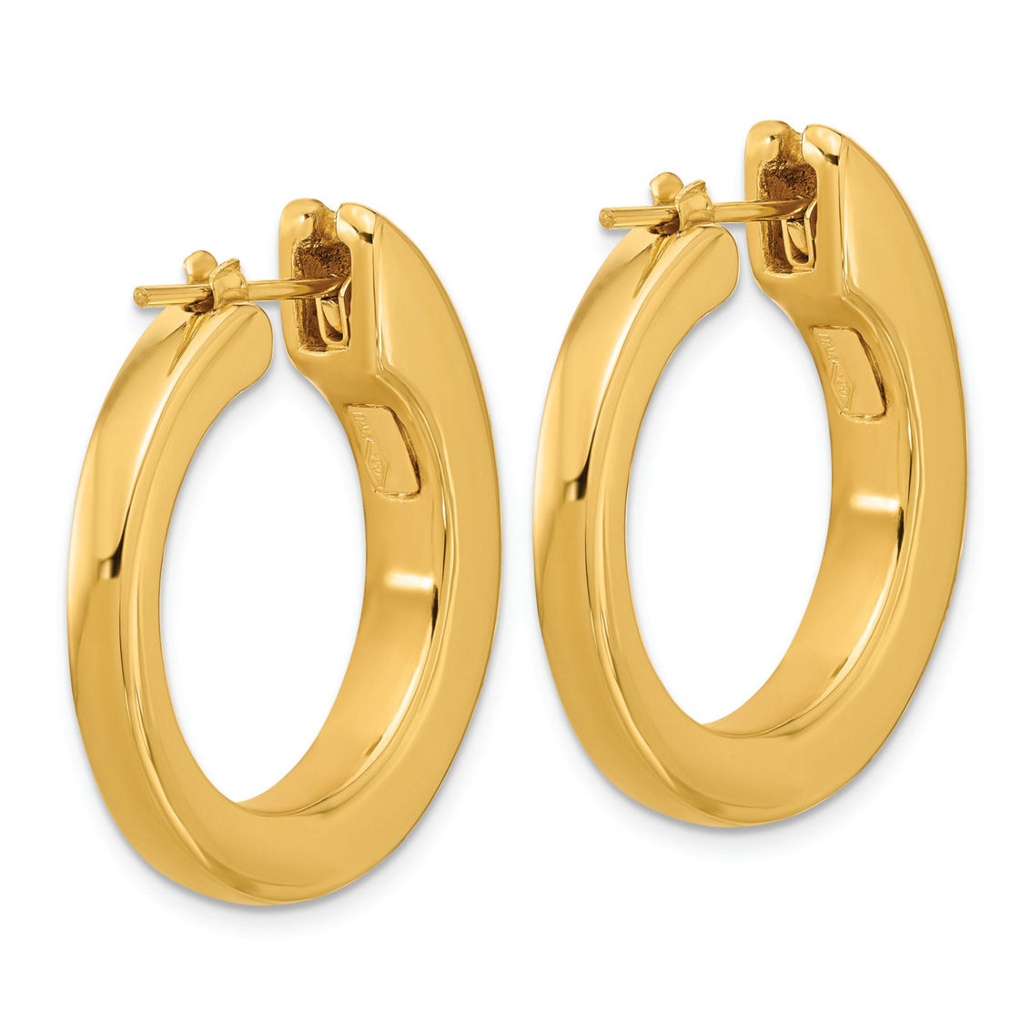 18K Gold Italian Elegance SEMI-SOLID HOOP EARRINGS - Image 2 of 5