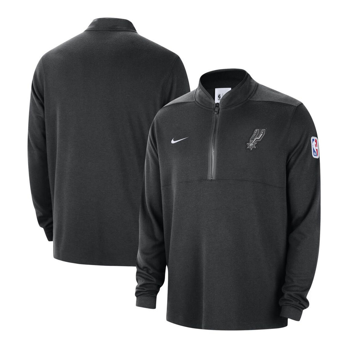 Nike Men's Black San Antonio Spurs Authentic Performance Half-Zip Jacket - Image 2 of 4