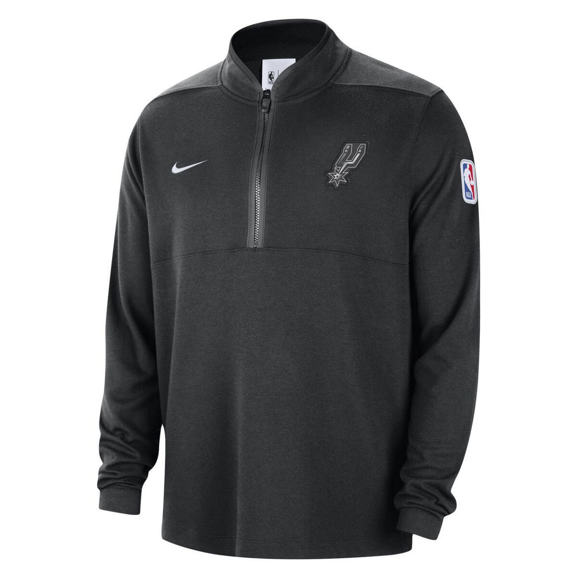 Nike Men's Black San Antonio Spurs Authentic Performance Half-Zip Jacket - Image 3 of 4