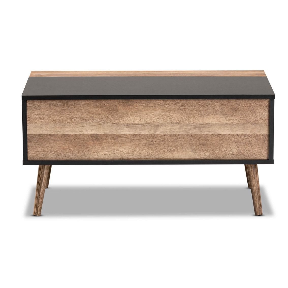 Baxton Studio Jensen Black and Brown Wood Lift Top Coffee Table with Storage - Image 3 of 5