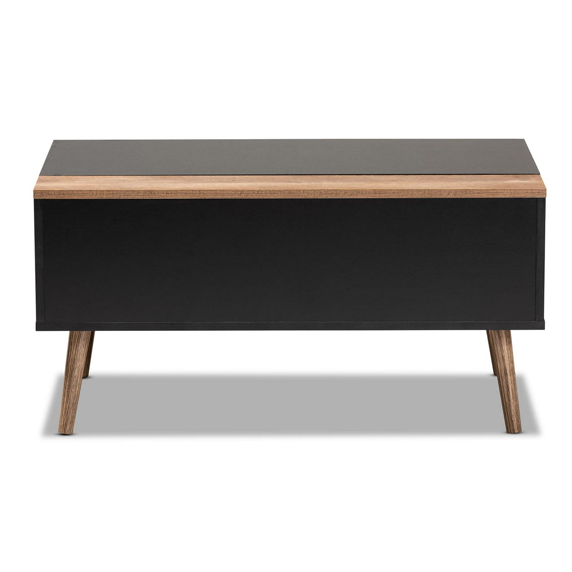 Baxton Studio Jensen Black and Brown Wood Lift Top Coffee Table with Storage - Image 5 of 5