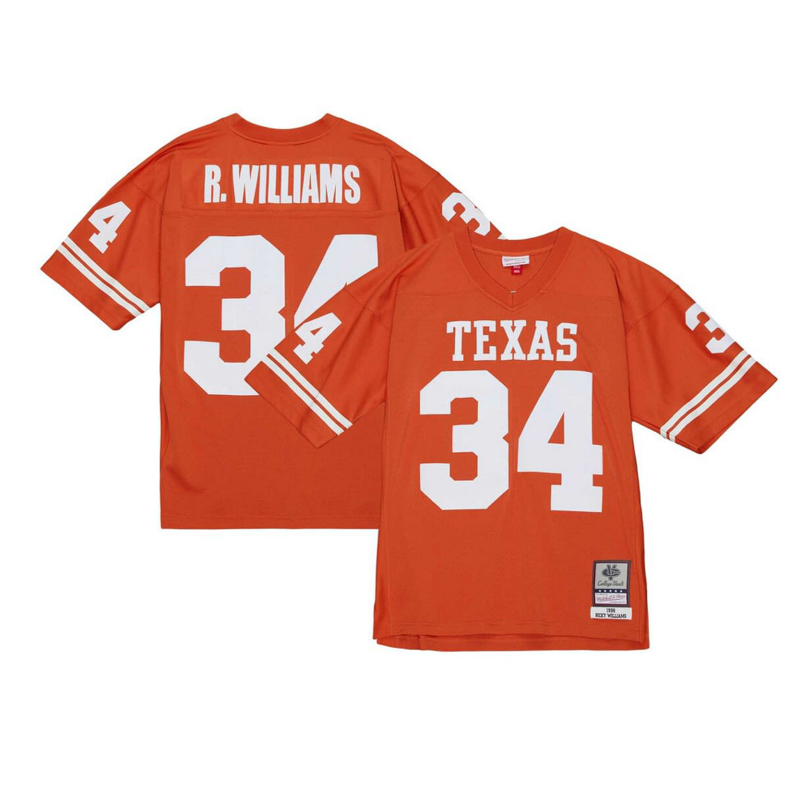 Mitchell & Ness Men's Ricky Williams Texas Orange Texas Longhorns Throwback Jersey - Image 2 of 4
