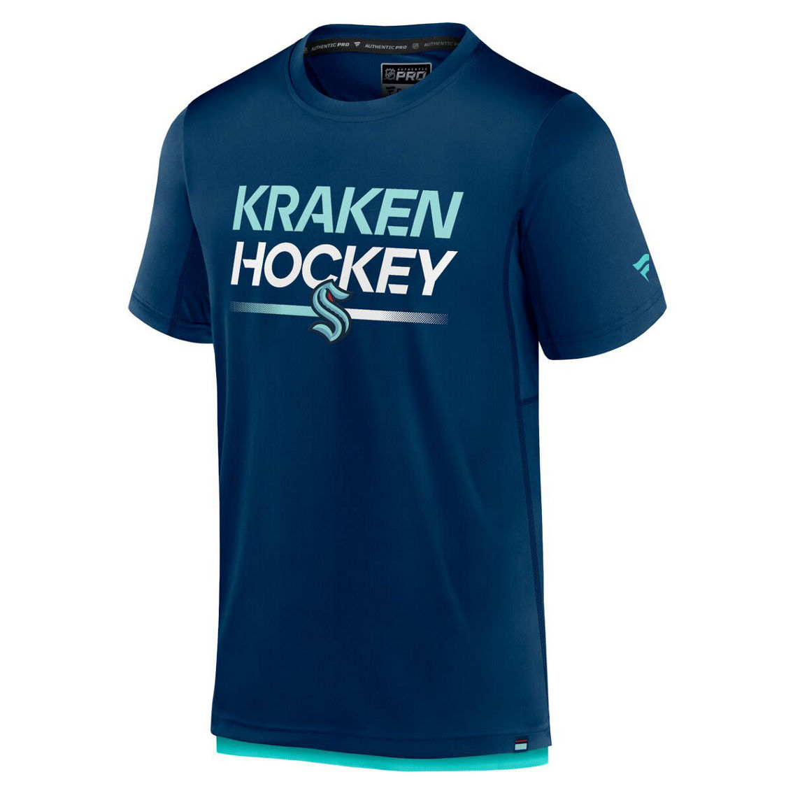 Fanatics Men's Fanatics Deep Sea Blue Seattle Kraken Authentic Pro Tech T-Shirt - Image 3 of 4