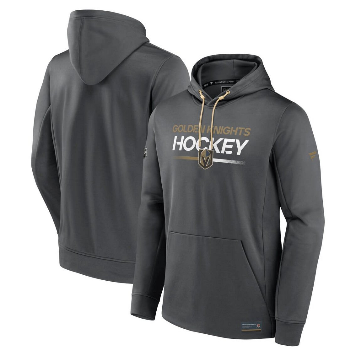 Fanatics Branded Men's Gray Vegas Golden Knights Authentic Pro Pullover Hoodie - Image 2 of 4