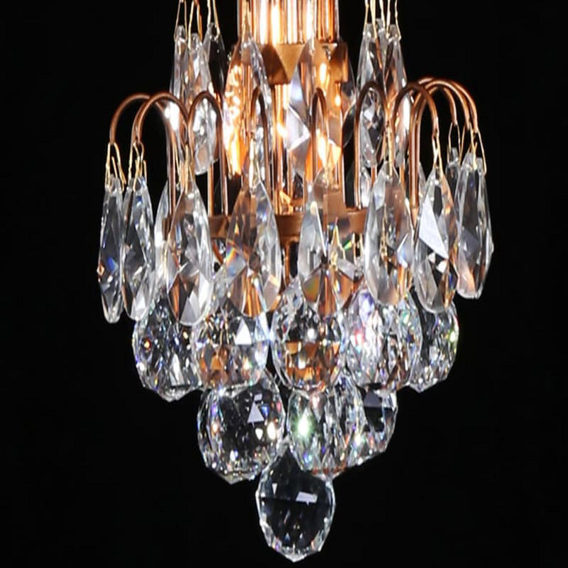 Manor Luxe, Bloom Contemporary Glass Crystal Chandelier w/ Edison Bulb Pendant - Image 2 of 2