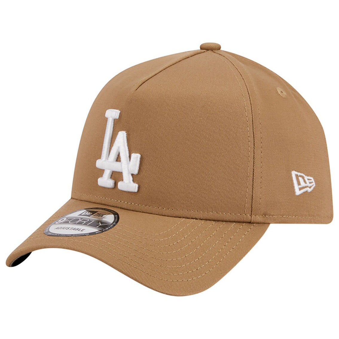 New Era Men's Khaki Los Angeles Dodgers A-Frame 9FORTY Adjustable Hat - Image 2 of 4