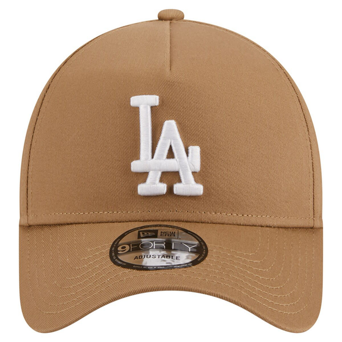 New Era Men's Khaki Los Angeles Dodgers A-Frame 9FORTY Adjustable Hat - Image 3 of 4
