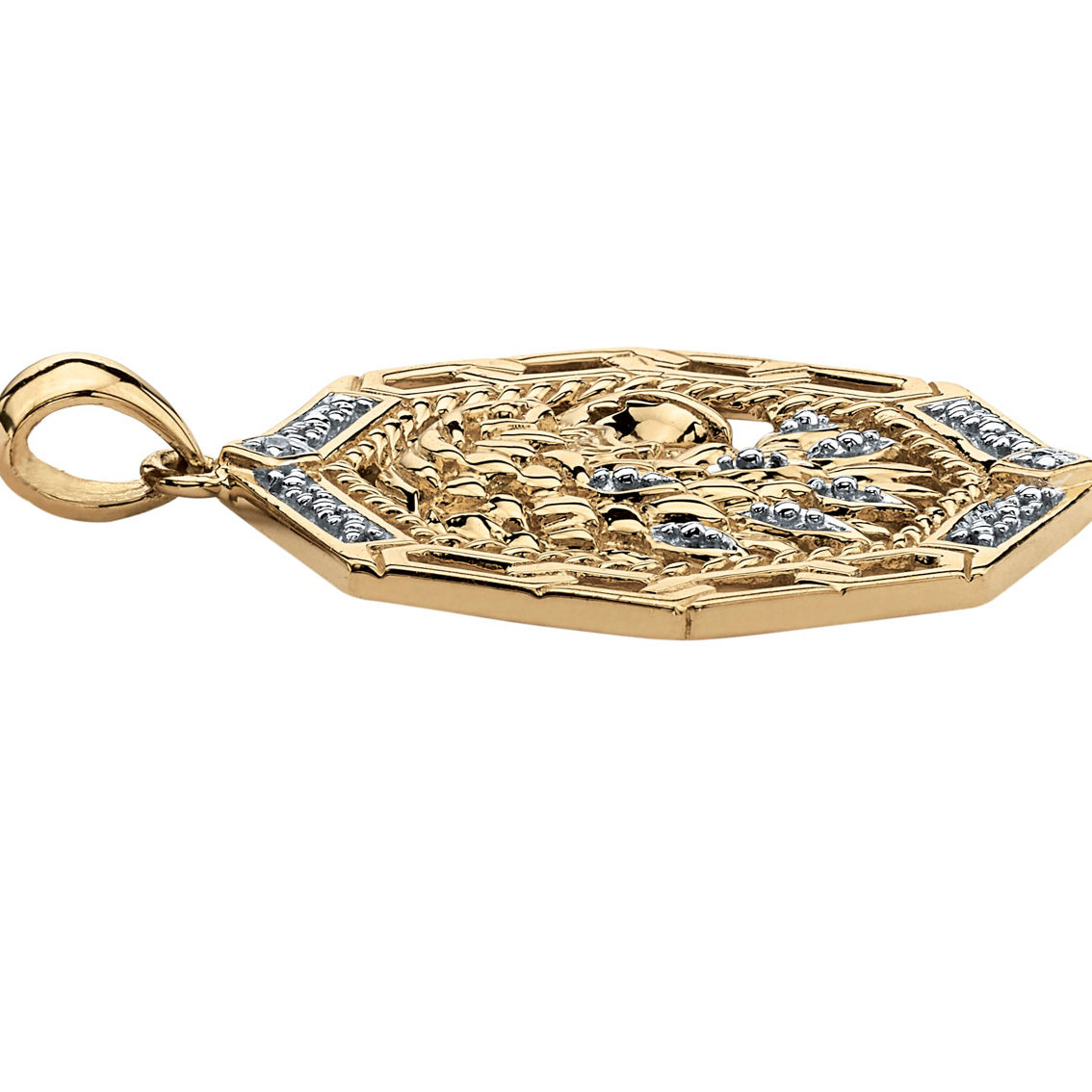 PalmBeach Men's Diamond Accented Eagle Pendant in Gold-Plated Sterling Silver - Image 2 of 4
