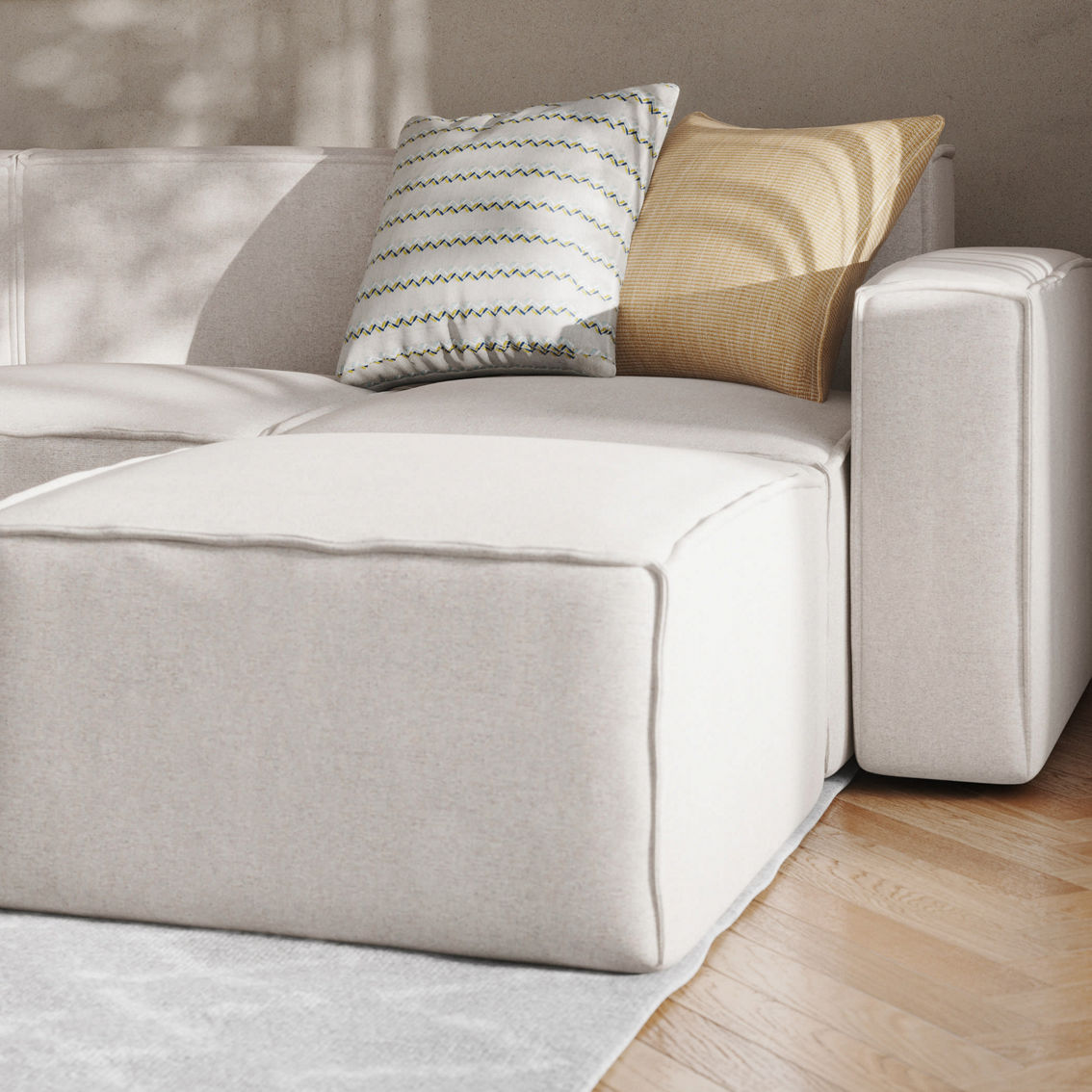 Flash Furniture 5 Piece Modular Sectional Sofa with Ottoman - Image 3 of 5