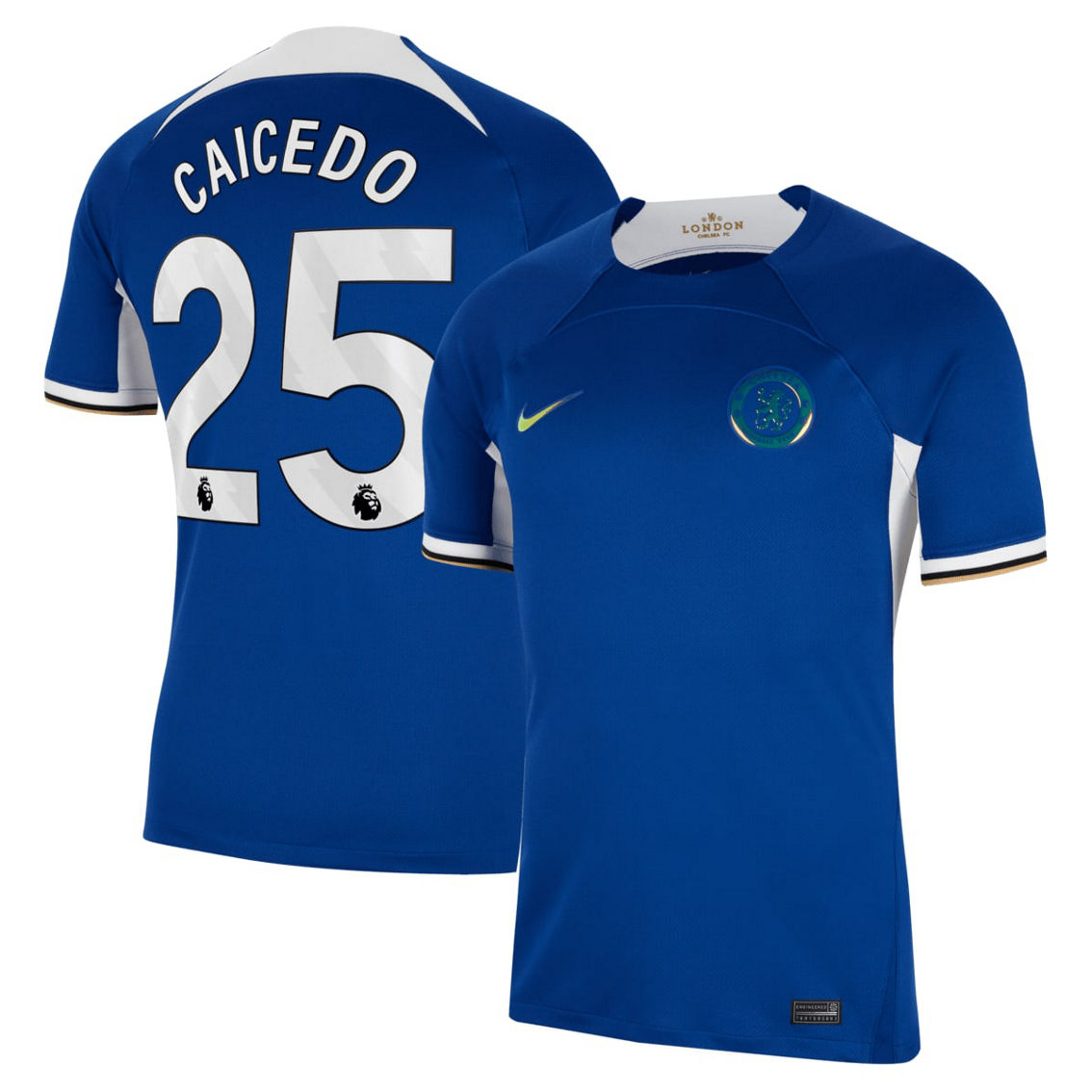 Nike Men's Moisés Caicedo Blue Chelsea 2023/24 Home Stadium Replica Player Jersey - Image 2 of 4