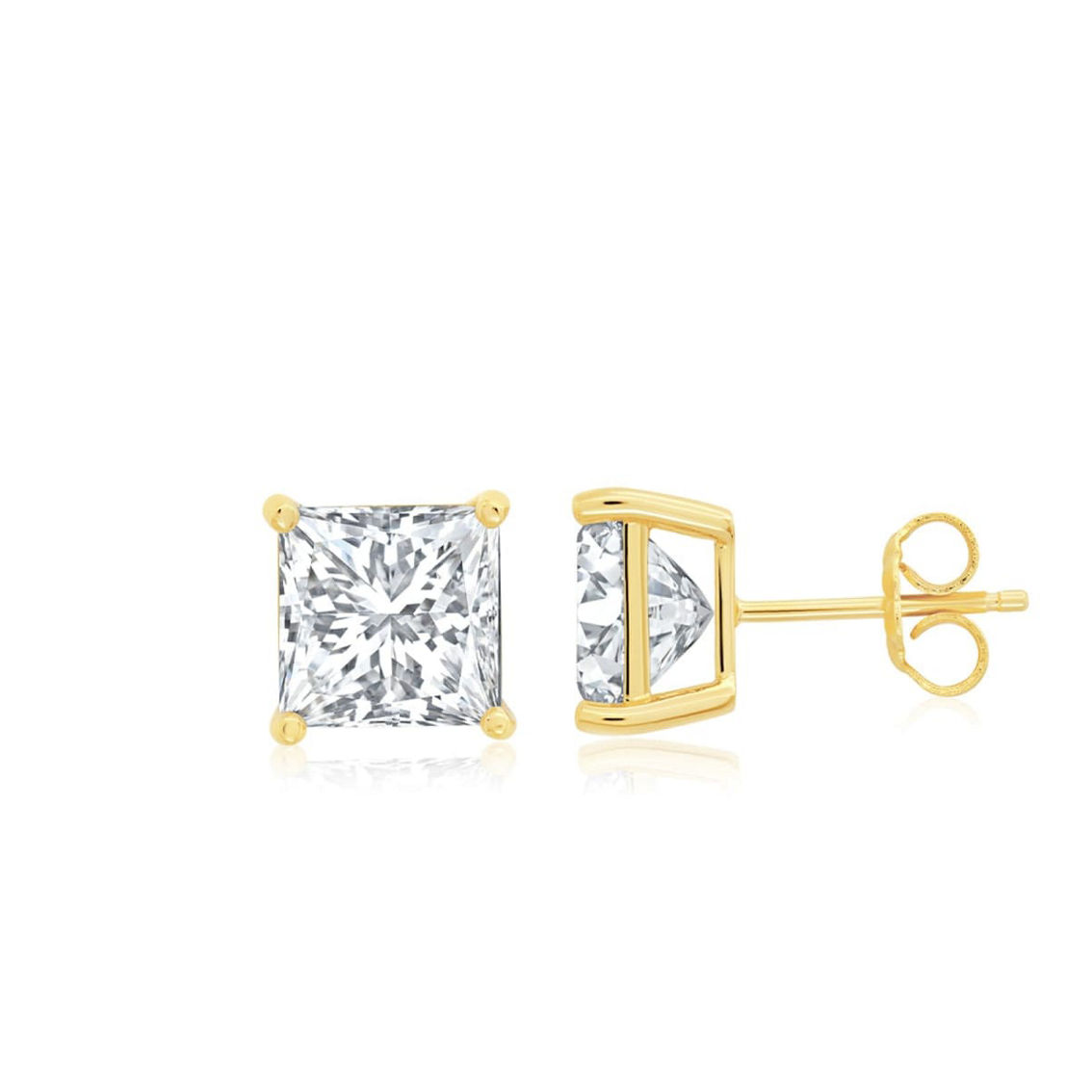 Crislu Square Cut Studs Finished in 18kt Yellow Gold - Image 2 of 2