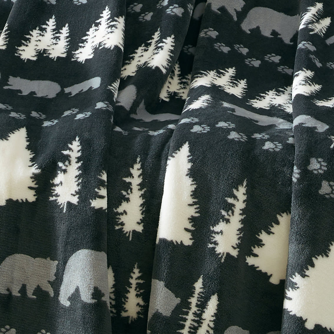 Colemand Reversible Printed Plush and Faux Fur Throw Blanket - 60 in. x 80 in. - Image 3 of 4
