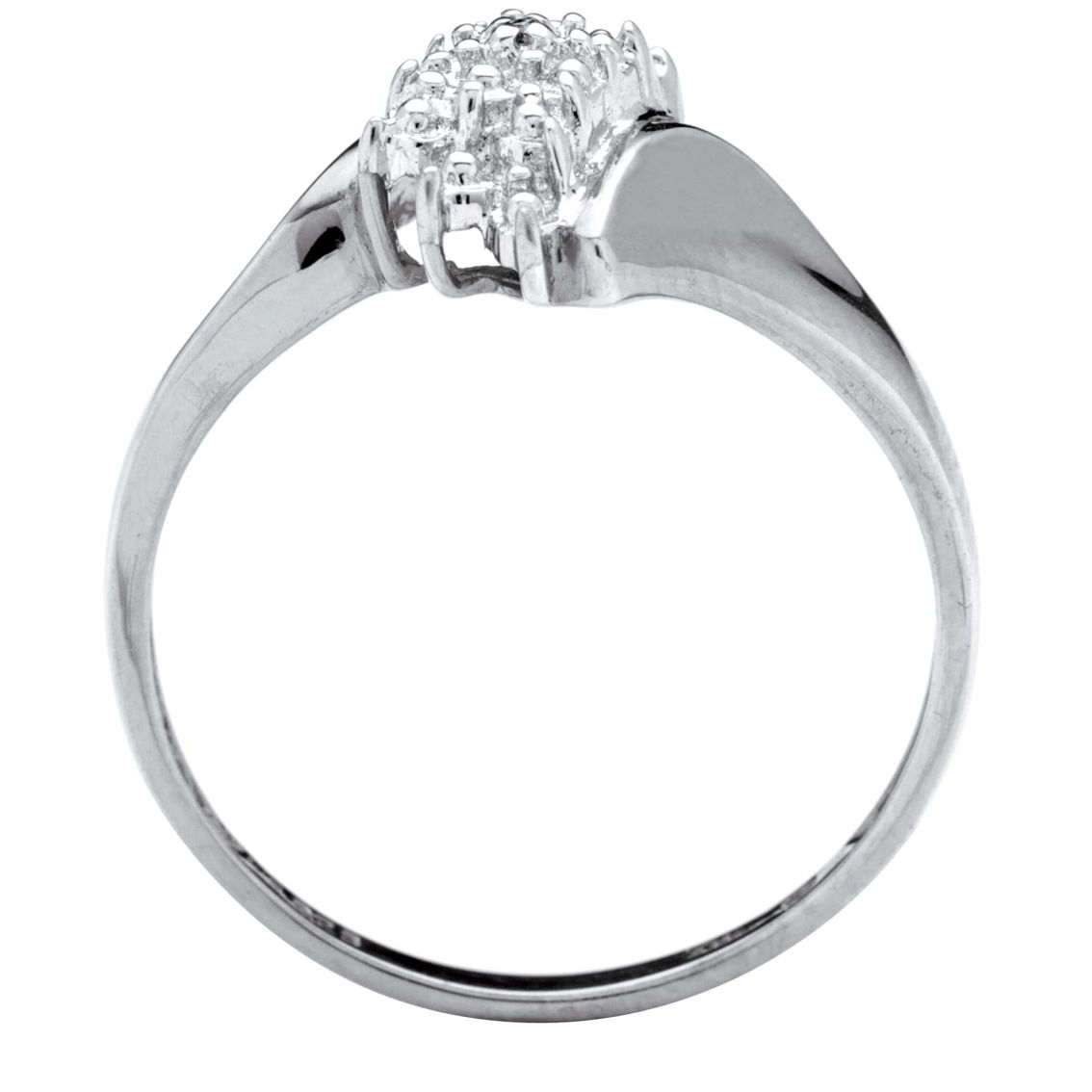 PalmBeach Diamond Accent Platinum-plated Sterling Silver Cluster Ring - Image 2 of 5