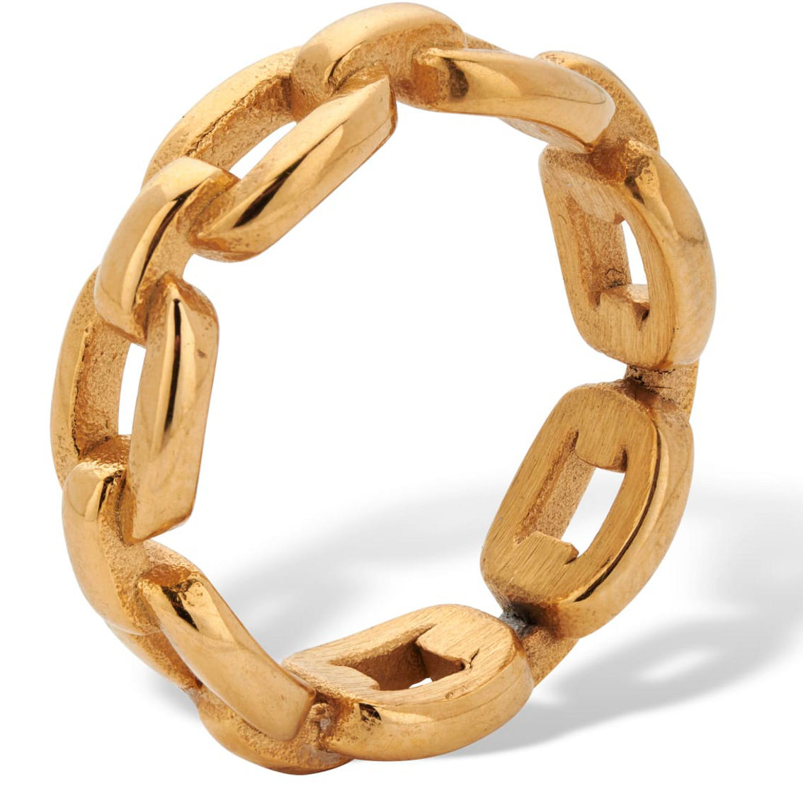 PalmBeach Gold Ion-Plated Stainless Steel Chain Link Style Ring - Image 2 of 5