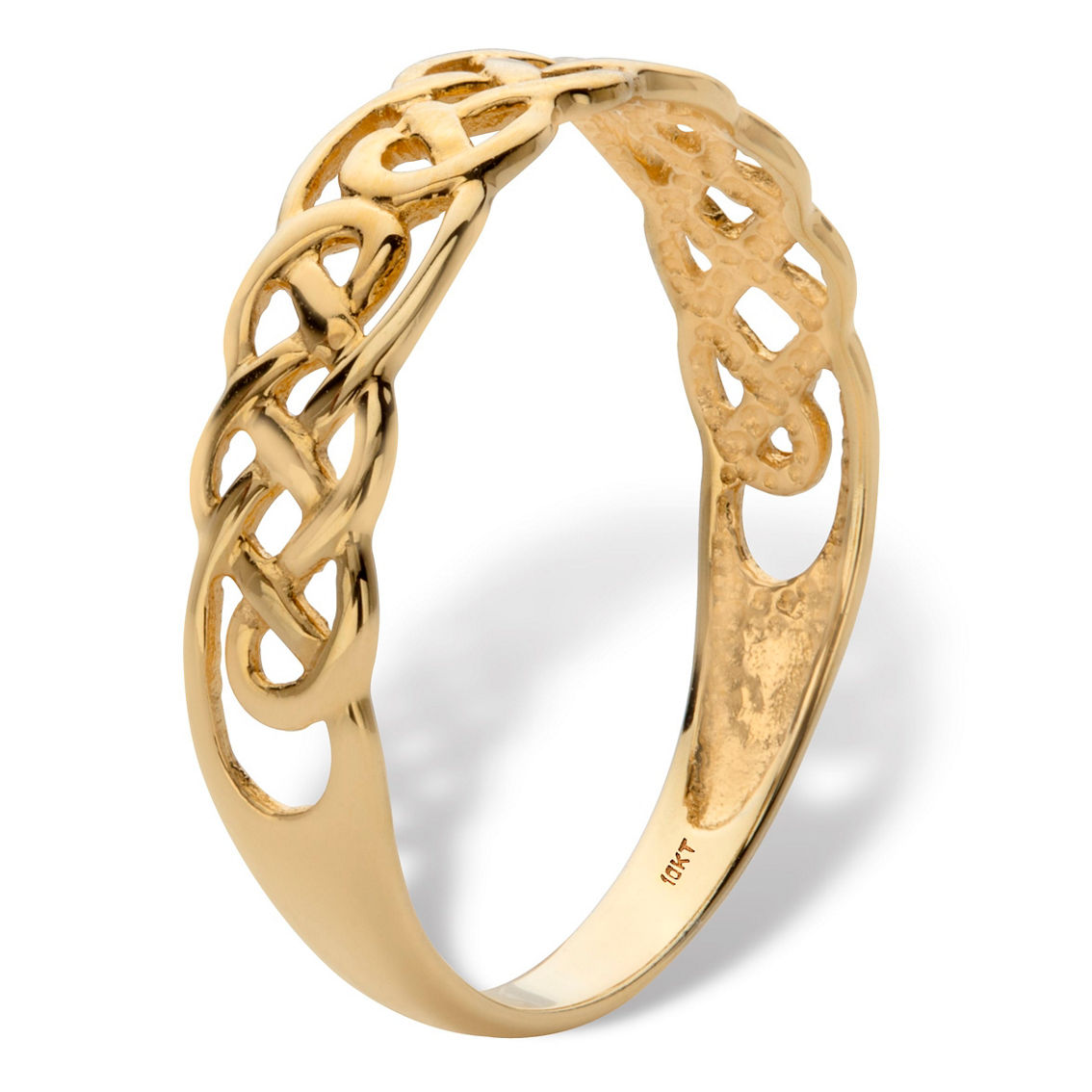 PalmBeach Celtic Weave Solid 10k Yellow Gold Band - Image 2 of 5