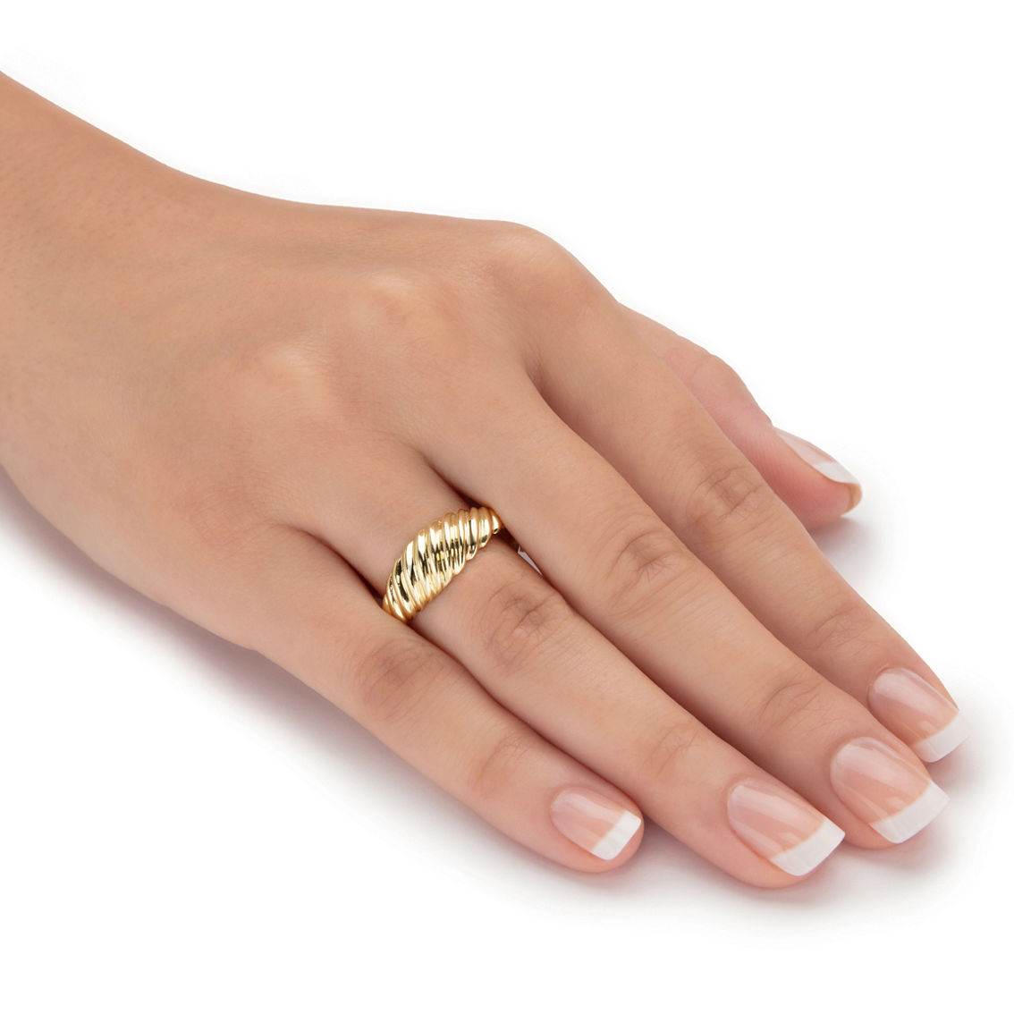 PalmBeach Polished Solid 10k Yellow Gold Shrimp-Style Ring - Image 3 of 5