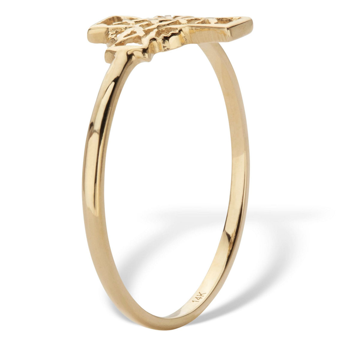 PalmBeach Stackable Celtic Cross Ring 14K Yellow Gold - Image 2 of 5