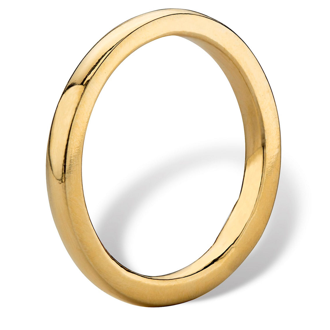 PalmBeach 18k Gold-Plated .925 Sterling Silver Polished Wedding Ring Band (2mm) - Image 2 of 5
