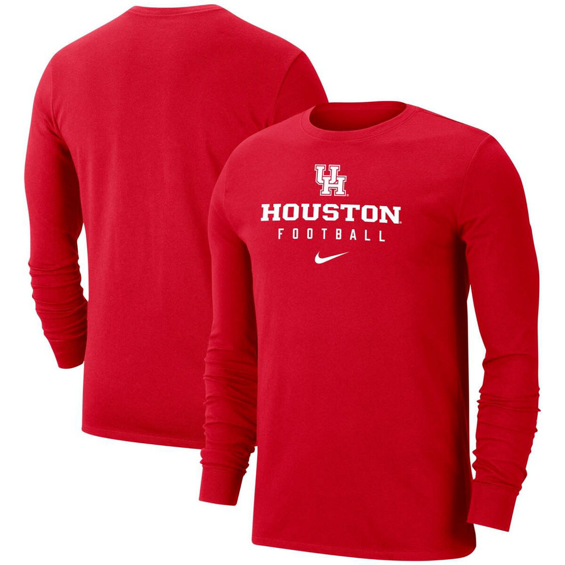 Nike Men's Red Houston Cougars Long Sleeve T-Shirt - Image 2 of 4