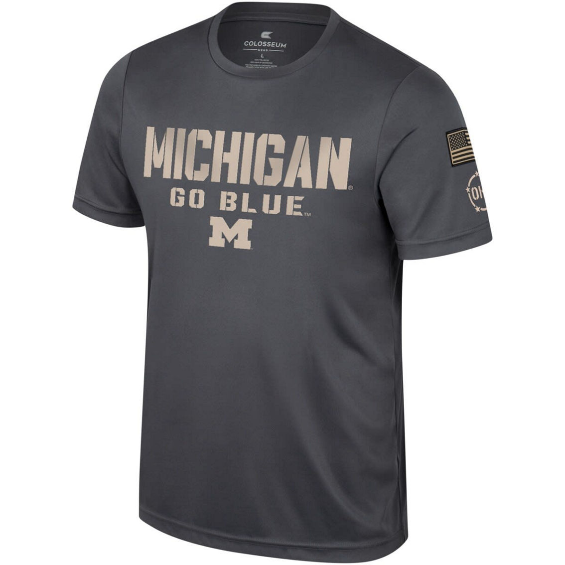 Colosseum Men's Charcoal Michigan Wolverines OHT Military Appreciation T-Shirt - Image 3 of 4