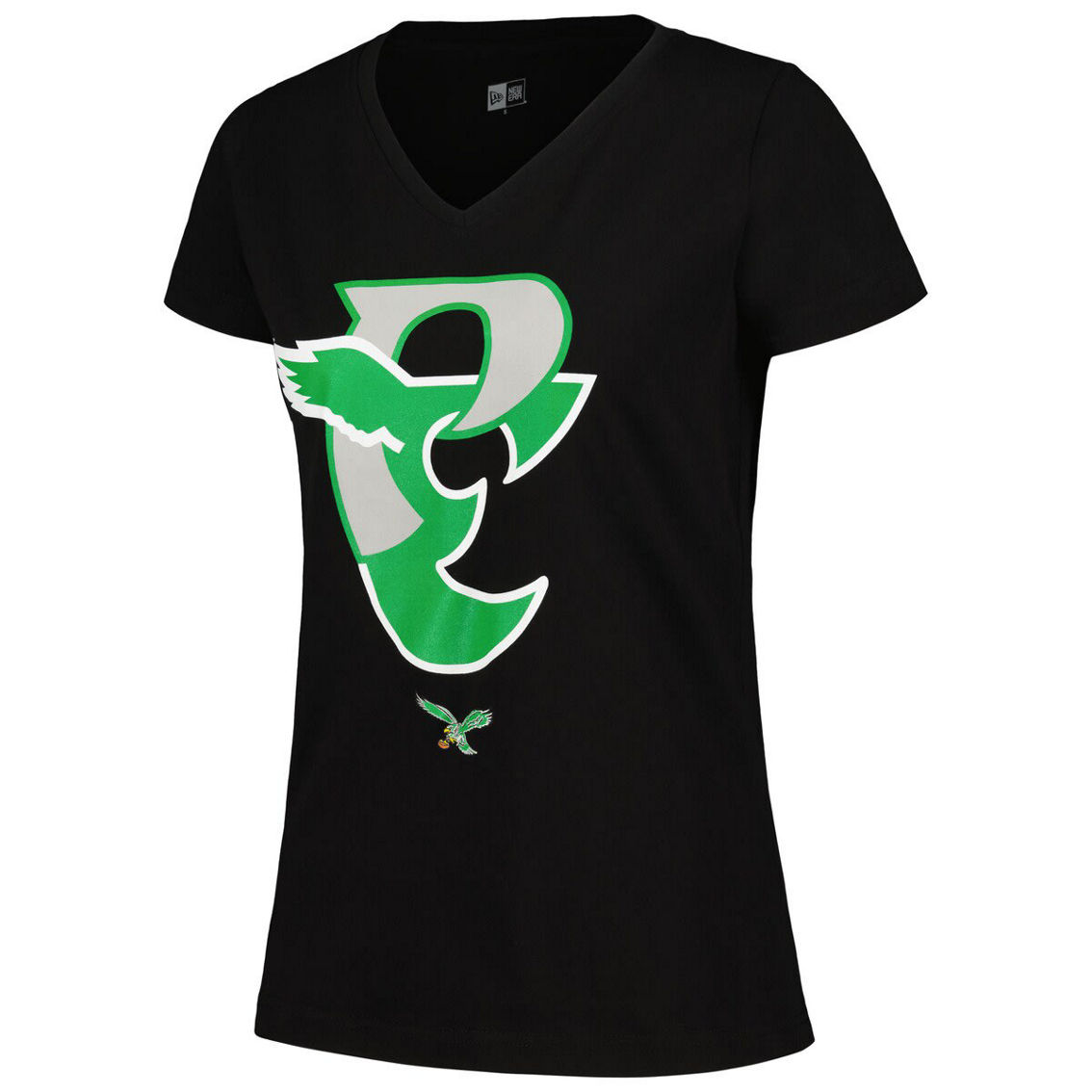 New Era Women's Black Philadelphia Eagles City Originals V-Neck T-Shirt - Image 3 of 4