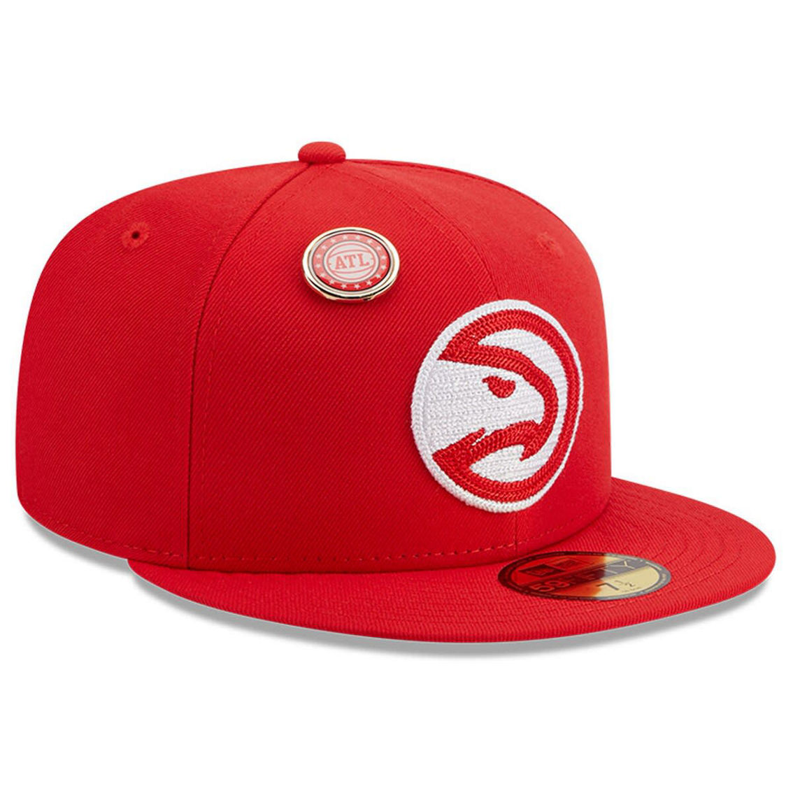New Era Men's Red Atlanta Hawks Chainstitch Logo Pin 59FIFTY Fitted Hat - Image 4 of 4
