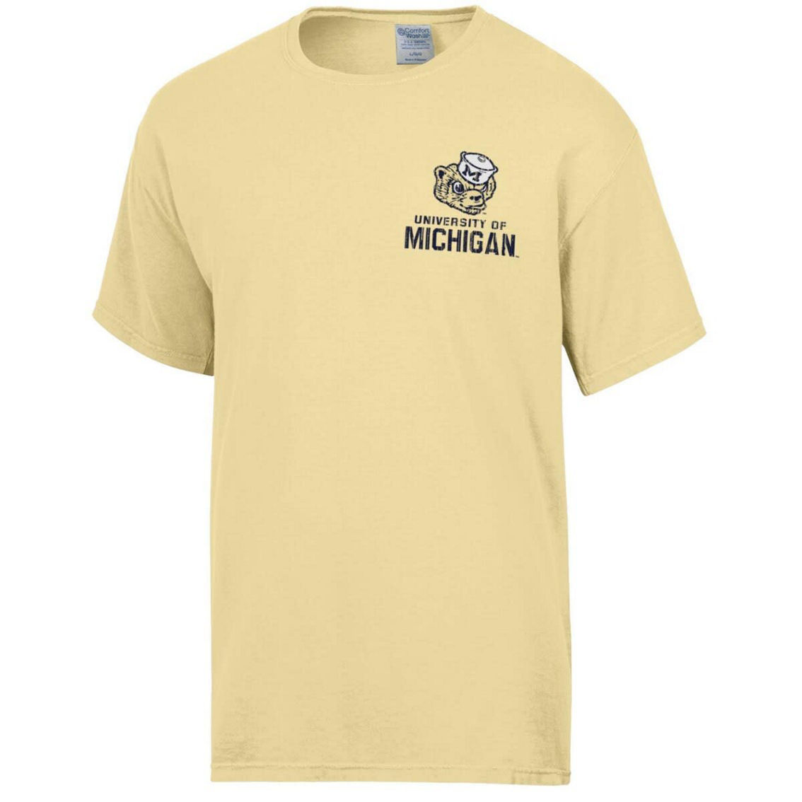 Comfort Wash Men's Comfort Wash Maize Michigan Wolverines Vintage Logo T-Shirt - Image 3 of 4