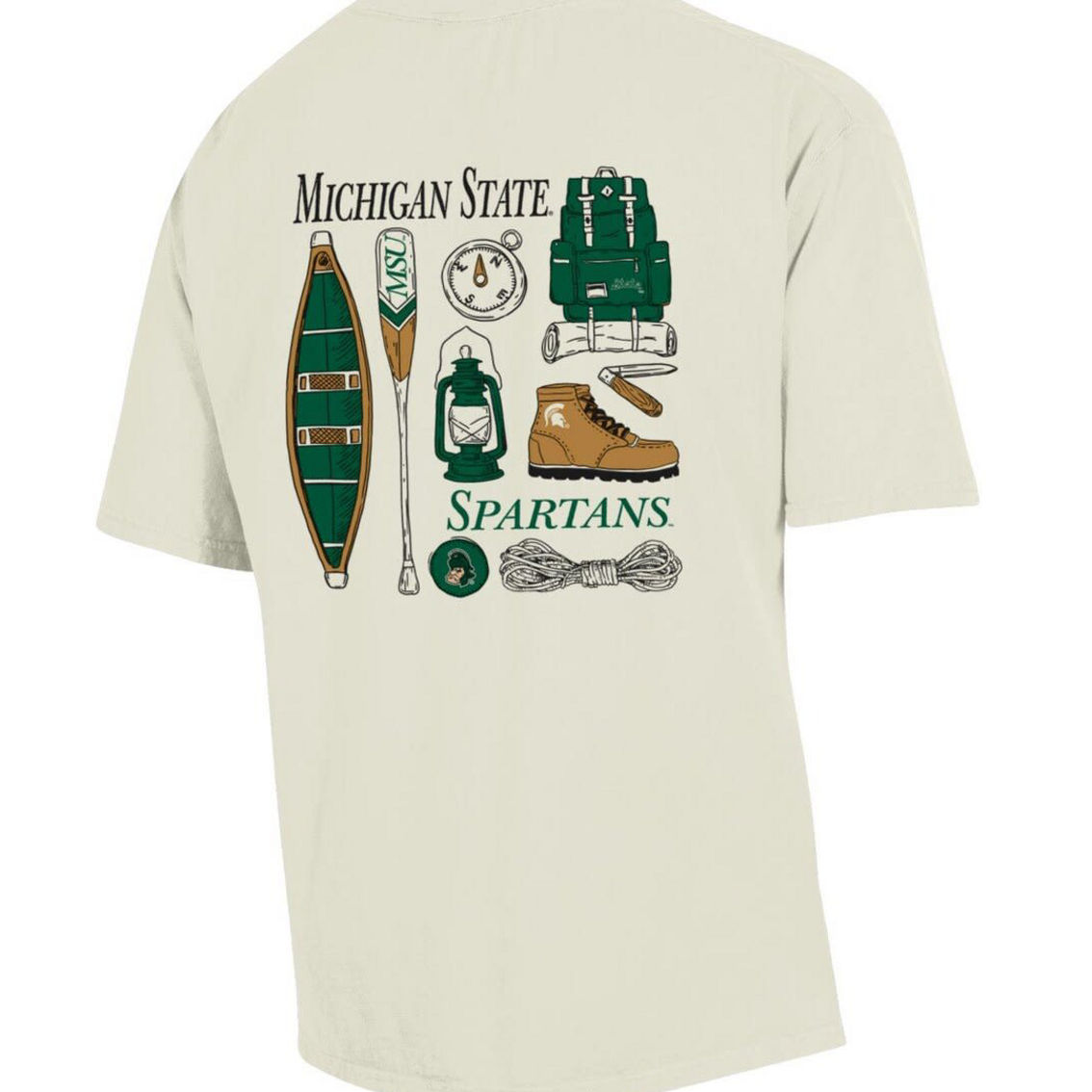 Comfort Wash Men's Comfort Wash Cream Michigan State Spartans Camping Trip T-Shirt - Image 4 of 4