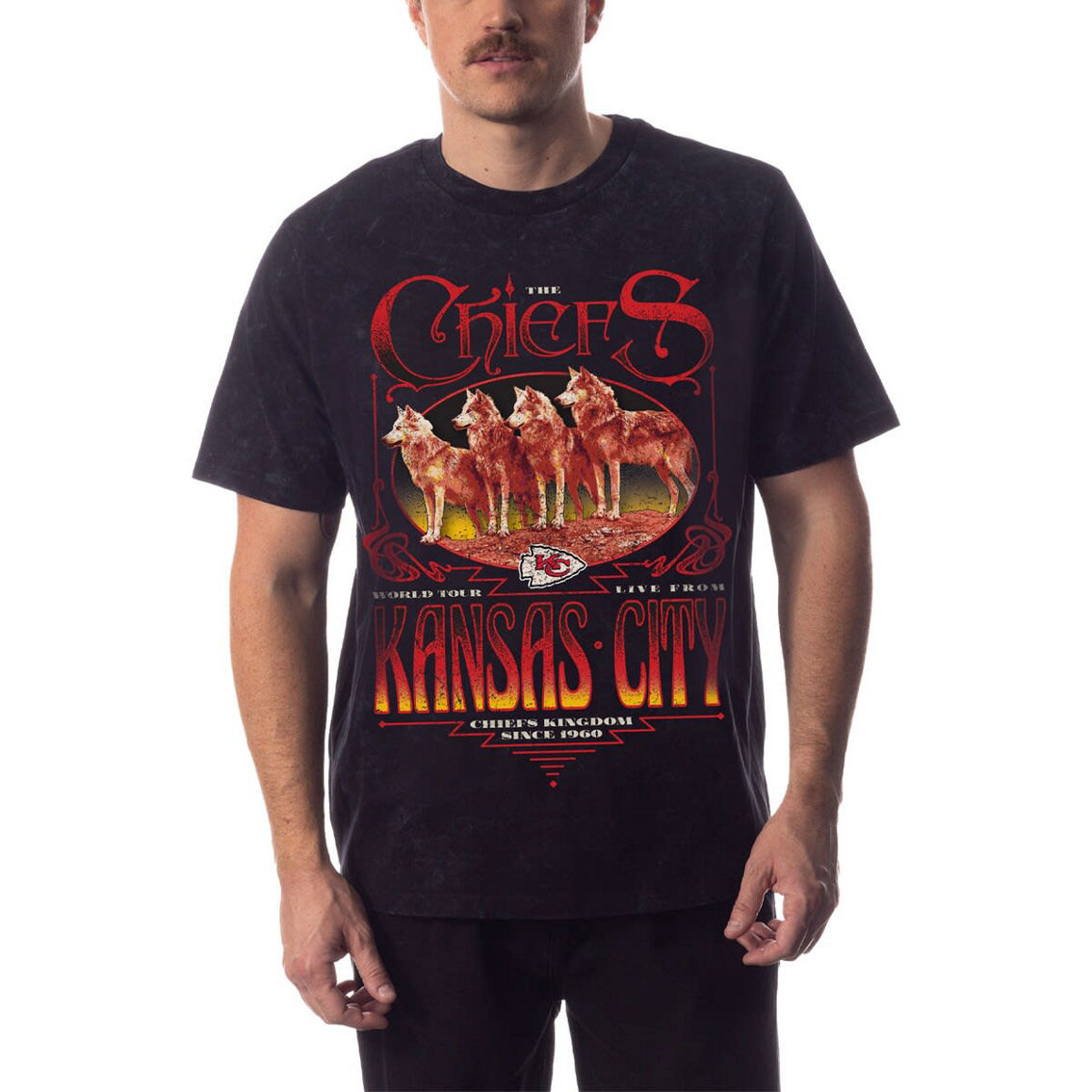 The Wild Collective Unisex Black Kansas City Chiefs Tour Band T-Shirt - Image 2 of 3