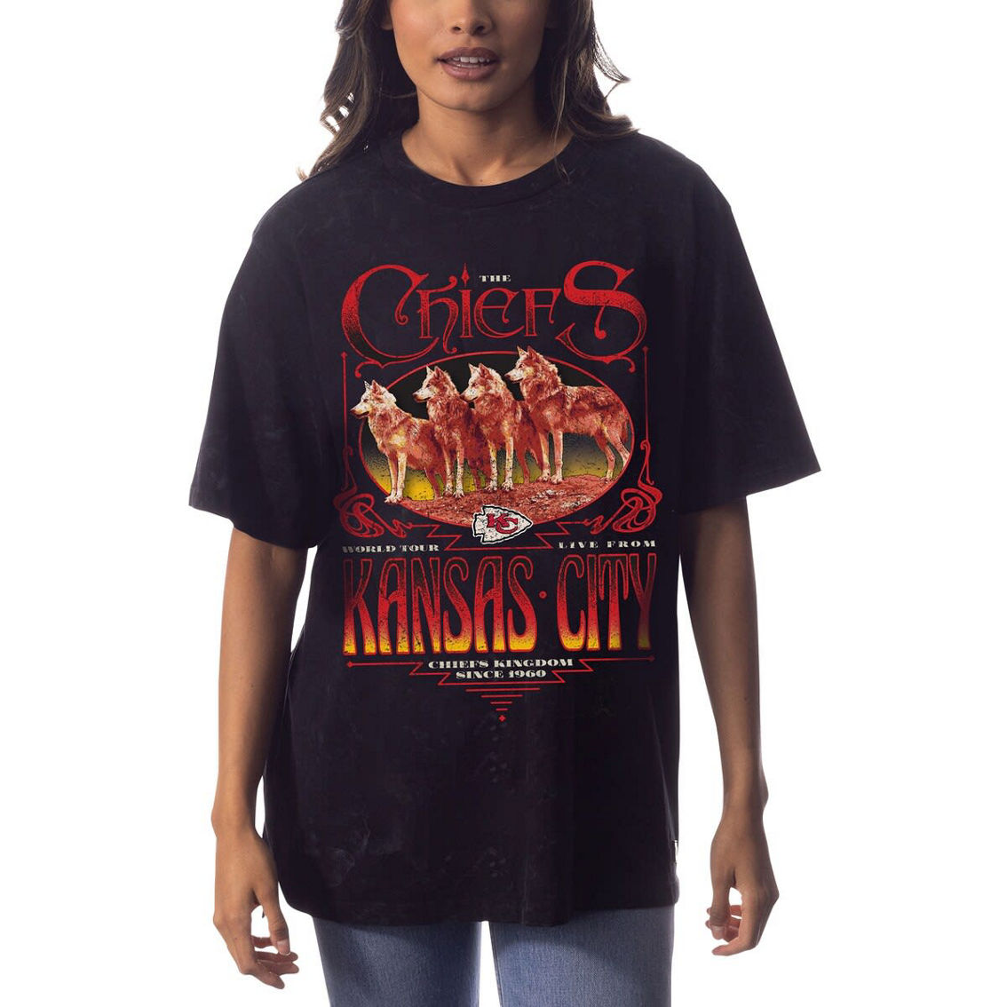 The Wild Collective Unisex Black Kansas City Chiefs Tour Band T-Shirt - Image 3 of 3