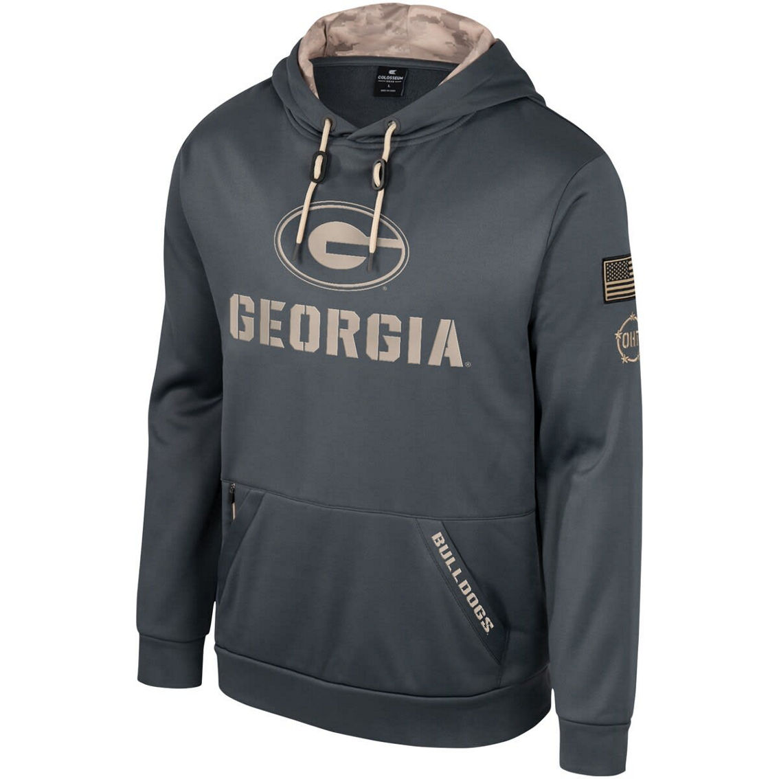 Colosseum Men's Charcoal Georgia Bulldogs OHT Military Appreciation Pullover Hoodie - Image 3 of 4