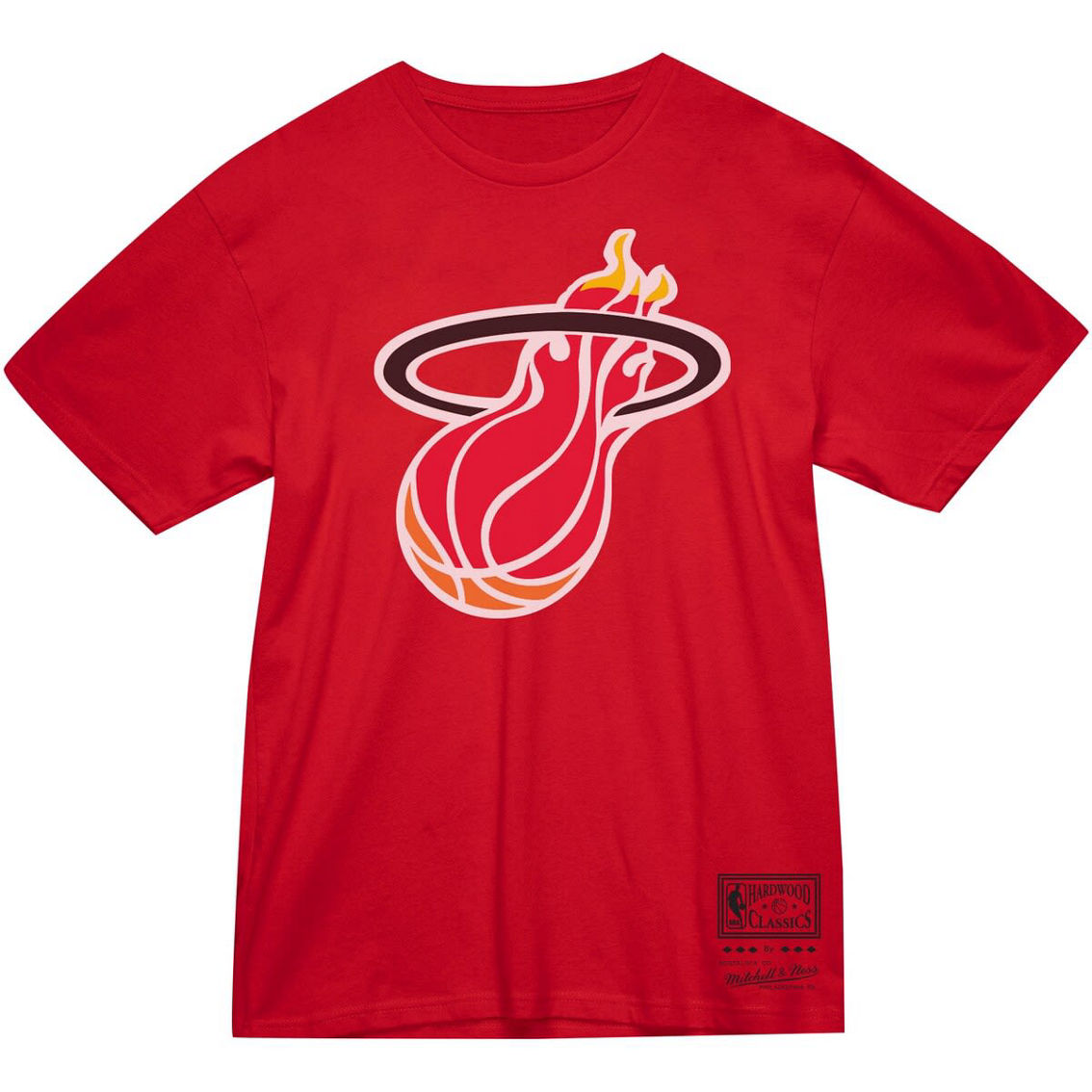 Mitchell & Ness Unisex Red Miami Heat Hardwood Classics MVP Throwback Logo T-Shirt - Image 3 of 4